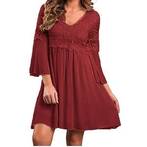 Bell sleeve red dress!